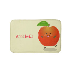 Cute dansend apple cartoon illustratie badmat