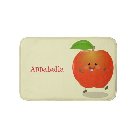 Cute dansend apple cartoon illustratie badmat (Voorkant)
