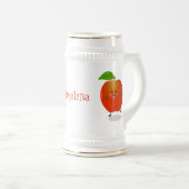 Cute dansend apple cartoon illustratie bierpul (Voorkant rechts)