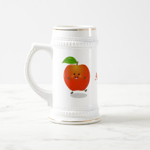 Cute dansend apple cartoon illustratie bierpul