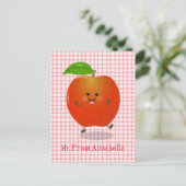 Cute dansend apple cartoon illustratie briefkaart (Staand voorkant)