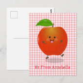 Cute dansend apple cartoon illustratie briefkaart (Voorkant / Achterkant)