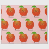 Cute dansend apple cartoon illustratie cadeaupapier (Vlak)