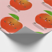 Cute dansend apple cartoon illustratie cadeaupapier (Hoek)