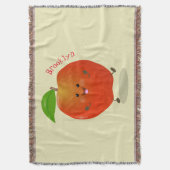 Cute dansend apple cartoon illustratie deken (Voorkant Verticaal)