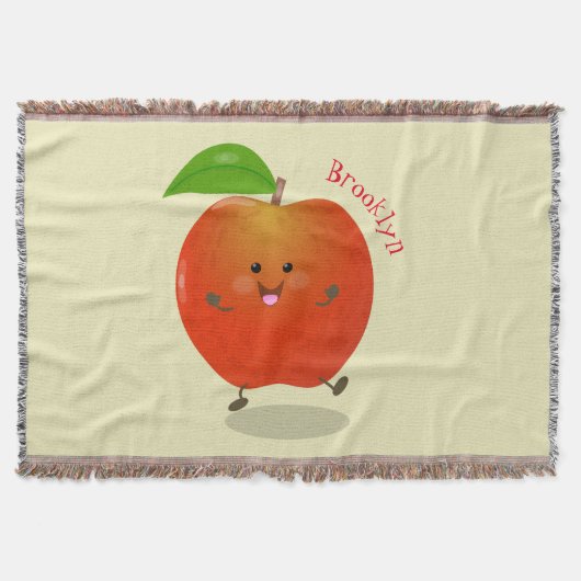 Cute dansend apple cartoon illustratie deken (Voorkant)