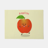 Cute dansend apple cartoon illustratie deurmat (Voorkant)