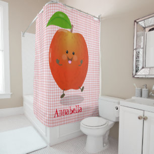 Cute dansend apple cartoon illustratie douchegordijn