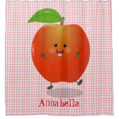 Cute dansend apple cartoon illustratie douchegordijn (Voorkant)