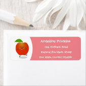 Cute dansend apple cartoon illustratie etiket (Insitu)