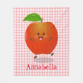 Cute dansend apple cartoon illustratie fleece deken (Voorkant)