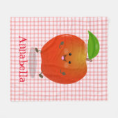 Cute dansend apple cartoon illustratie fleece deken (Voorkant (Horizontaal))