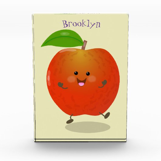 Cute dansend apple cartoon illustratie fotoblokken (Voorkant)