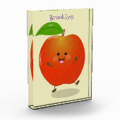 Cute dansend apple cartoon illustratie fotoblokken (Links)