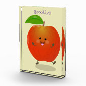 Cute dansend apple cartoon illustratie fotoblokken (Rechts)