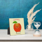Cute dansend apple cartoon illustratie fotoplaat (Insitu)