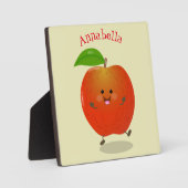 Cute dansend apple cartoon illustratie fotoplaat (Voorkant)