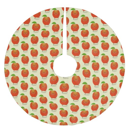 Cute dansend apple cartoon illustratie kerstboom rok (Voorkant)