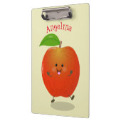 Cute dansend apple cartoon illustratie klembord (Links)