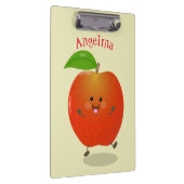 Cute dansend apple cartoon illustratie klembord (Rechts)