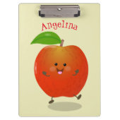 Cute dansend apple cartoon illustratie klembord (Voorkant)