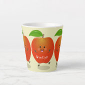 Cute dansend apple cartoon illustratie latte mok (Voorkant)