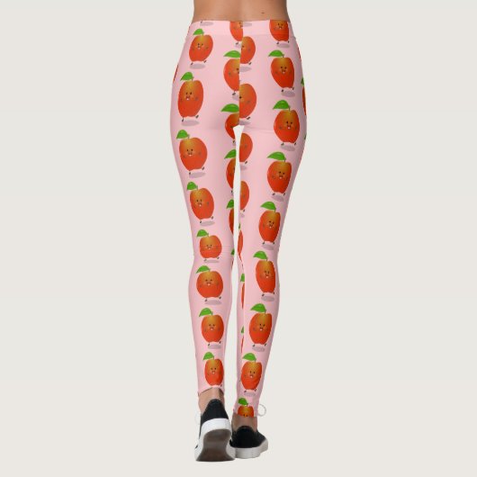 Cute dansend apple cartoon illustratie leggings (Achterkant)