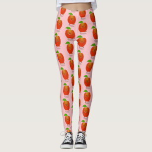 Cute dansend apple cartoon illustratie leggings