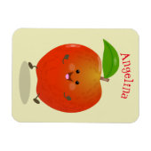 Cute dansend apple cartoon illustratie magneet (Horizontaal)