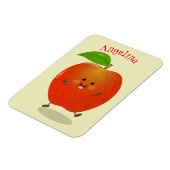 Cute dansend apple cartoon illustratie magneet (Linkerzijde)