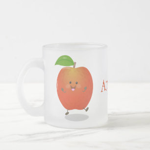 Cute dansend apple cartoon illustratie matglas koffiemok