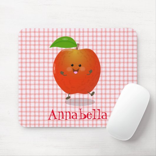 Cute dansend apple cartoon illustratie muismat (Met muis)