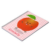 Cute dansend apple cartoon illustratie notitieboek (Linkerzijde)