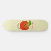 Cute dansend apple cartoon illustratie persoonlijk skateboard (Horizontaal)