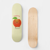 Cute dansend apple cartoon illustratie persoonlijk skateboard (Voorkant)