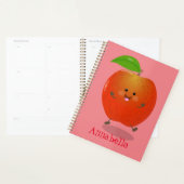 Cute dansend apple cartoon illustratie planner (Display)