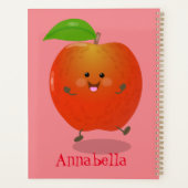 Cute dansend apple cartoon illustratie planner (Achterkant)