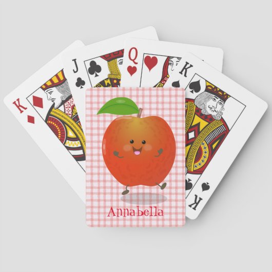 Cute dansend apple cartoon illustratie pokerkaarten (Achterkant)