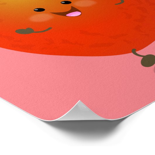 Cute dansend apple cartoon illustratie poster (Hoek)