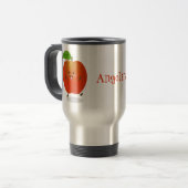 Cute dansend apple cartoon illustratie reisbeker (Voorkant links)