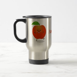 Cute dansend apple cartoon illustratie reisbeker