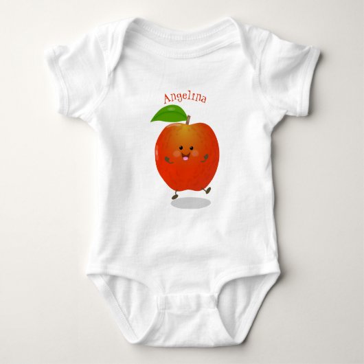 Cute dansend apple cartoon illustratie romper (Voorkant)