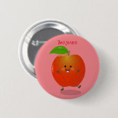 Cute dansend apple cartoon illustratie ronde button 5,7 cm (Voorkant /achterkant)