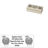 Cute dansend apple cartoon illustratie rubberstempel (Gestempeld)