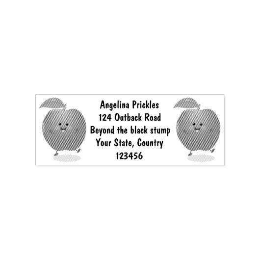 Cute dansend apple cartoon illustratie rubberstempel (Afrduk)