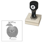 Cute dansend apple cartoon illustratie rubberstempel (Gestempeld)