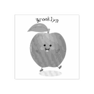Cute dansend apple cartoon illustratie rubberstempel