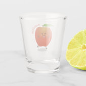 Cute dansend apple cartoon illustratie shot glas (Achterkant)