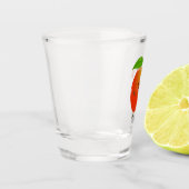 Cute dansend apple cartoon illustratie shot glas (Links)