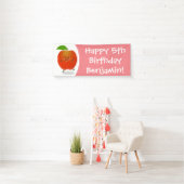 Cute dansend apple cartoon illustratie spandoek (Insitu)